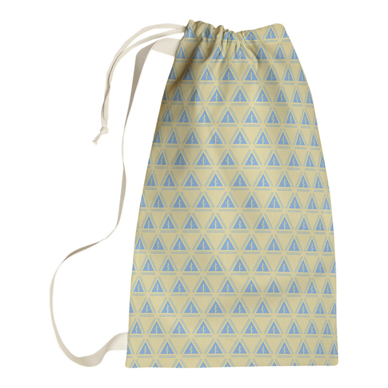 Barbra Laundry Hamper with Handles, 29" H x 18" W x 1.5" D, Yellow/Sky Blue