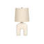 Lighting, 25 po, lampe de table, résine crème, abat-jour beige, moderne