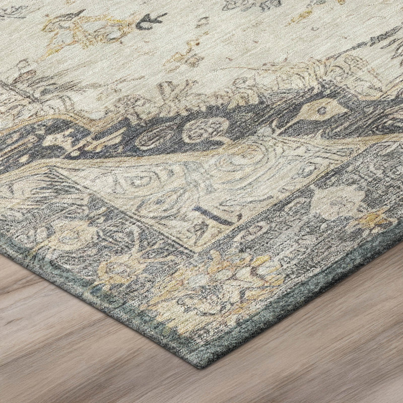 Machine Washable Indoor/Outdoor Chantille ACN2875 Global Rug, Silver, 8' x 10'