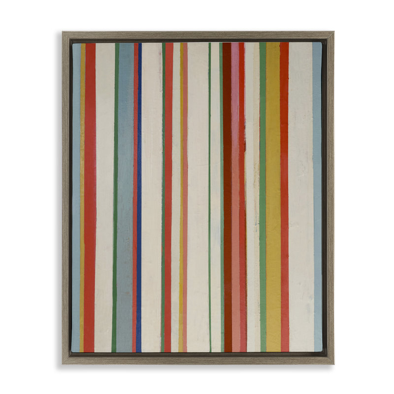 "Linear Rustic Stripes" par Pippin Schupbach, Cadre flottant orme Montalcino, H 21 po x l 17 po