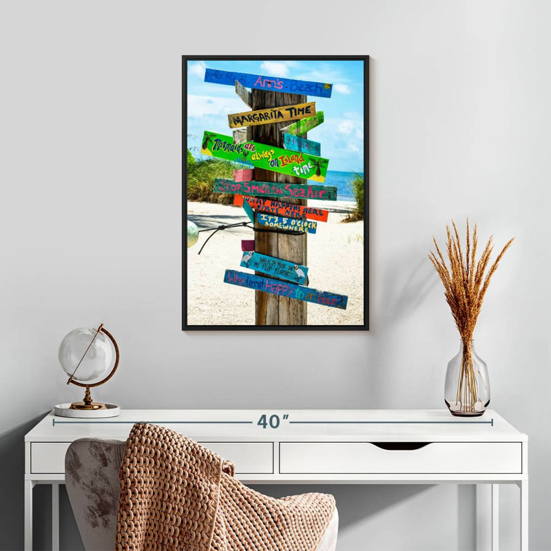 Panneaux de plage, Cadre flottant noir, 17 po x 25 po