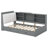 Daybed with Upholstered Storage Headboard, Bookcase and 2 Drawers, Wood Platform Bed with Storage Shelves and Rotatable Storage Board-1596861426-1609245295