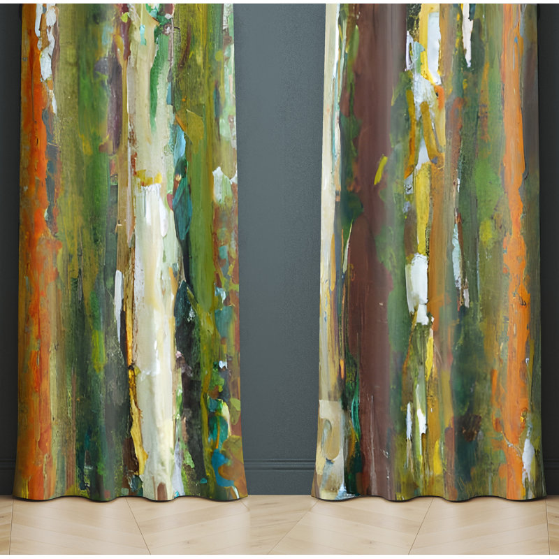 Kutsi Semi Sheer Curtain Pair, 40" W x 61" L