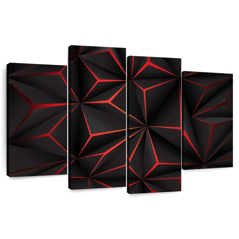 Avery Black And Red Abstract, 22" H x 36" W