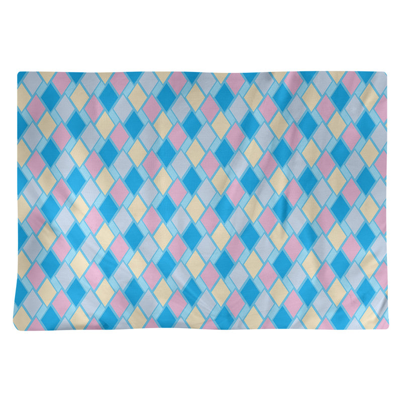 Napperon en coton 18 "Retro Diamonds, Bleu et pastel