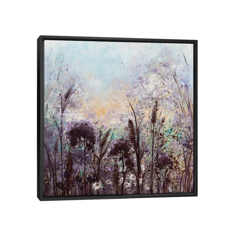 Spring Meadow 1 Piece Painting on Canvas, 45.72 cm H x 45.72 cm W, Black Framed