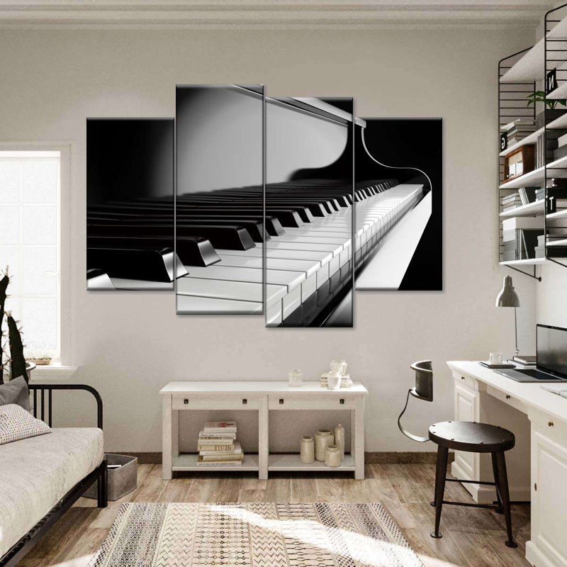 " Piano Keys " 4 - Pieces, 22" H x 36" W x 1" D
