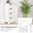 Highland Dunes Small Entryway Accent Cabinet with Doors and 4 Drawers White for Living Room