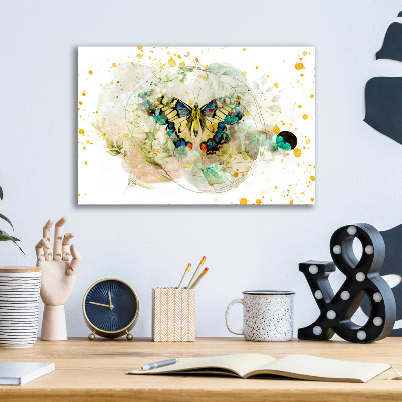 Art mural en verre «Gentle Wings» par Roozbeh Bahramali, H 12 po x l 16 po x P 0,13 po