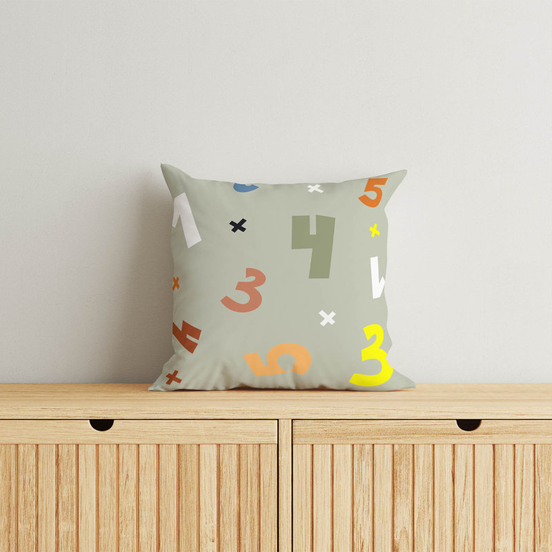 Coussin Numéros, H 20 po x l 20 po, Vert pâle / vert