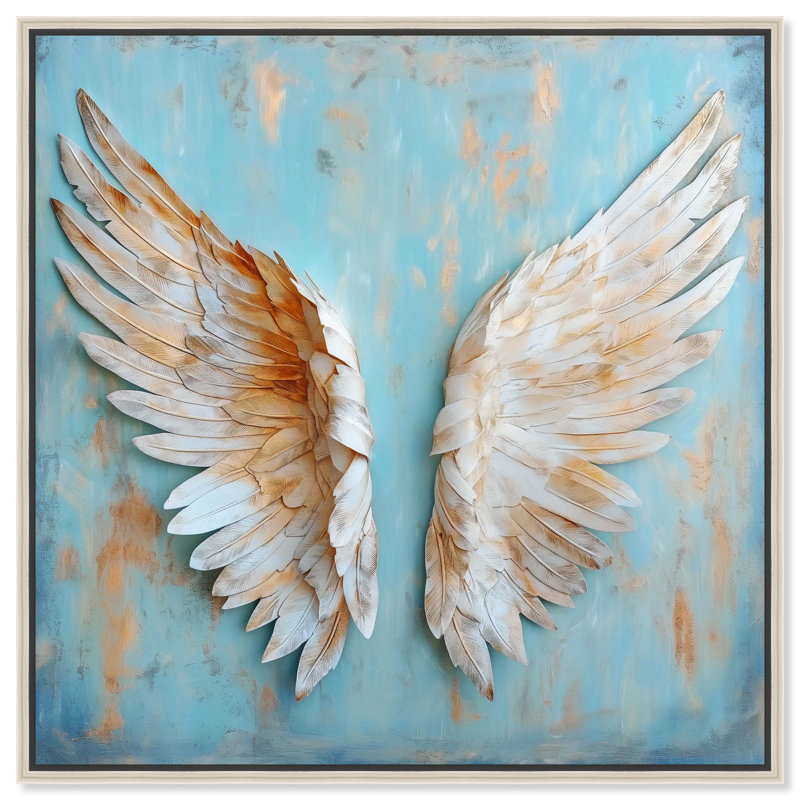 Weathered Wings I Canvas Wings Wall Art by Art Remedy, 31" H x 31" W x 2" D, Silver Floater Framed