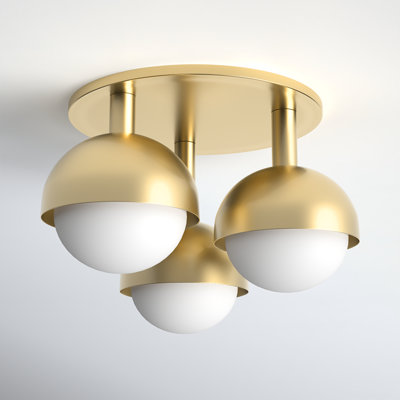 Weston 3 Light Glass Semi Flush Mount