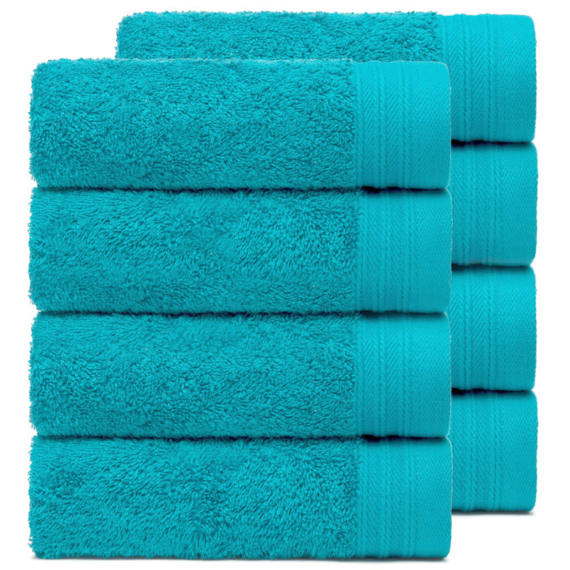 Raquel Midweight Hand Towel, Teal Blue