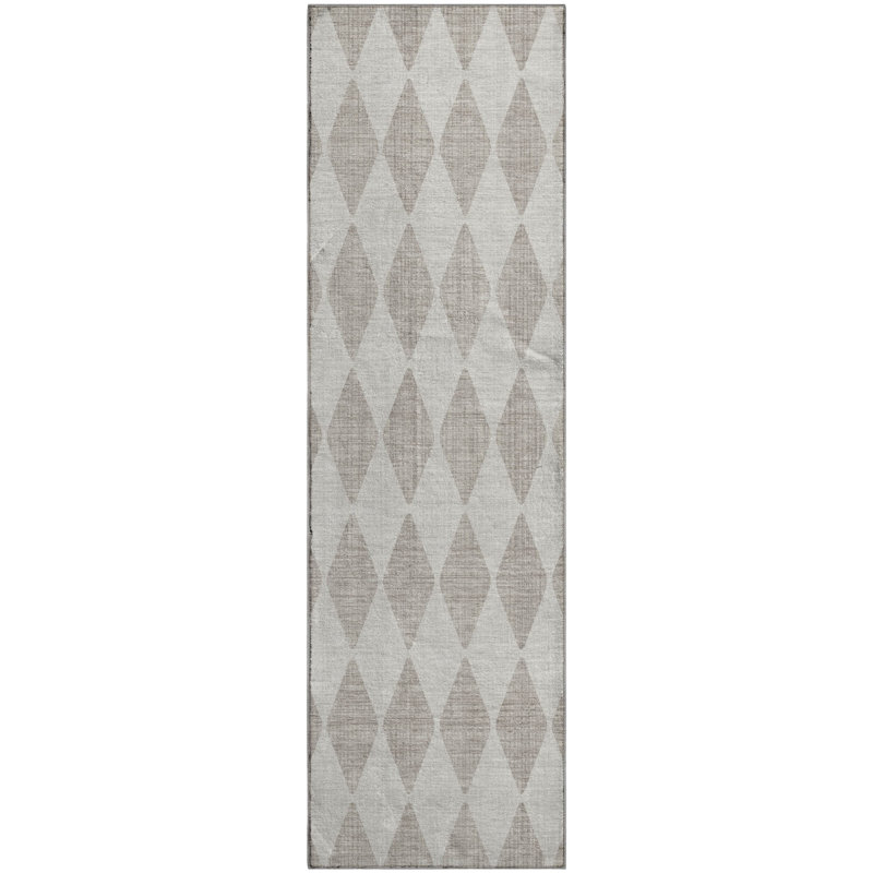 Tapis beige Cerrito AMF578 lavable à la machine de qualité supérieure, Tapis de couloir 2 pi 3 po x 7 pi 6 po