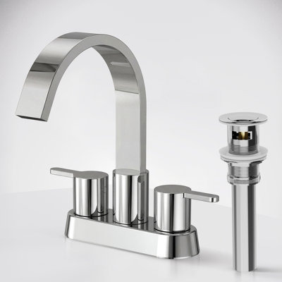Centerset Bathroom Faucet with Drain Assembly, 2-handle Bathroom Sink Faucet