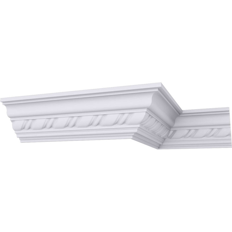 Endurathane Classic Twist Crown Moulding, 2 7/8"H x 2 3/4"P x 3 7/8"F x 94 1/2"L, (1 5/8" Repeat), Factory Primed
