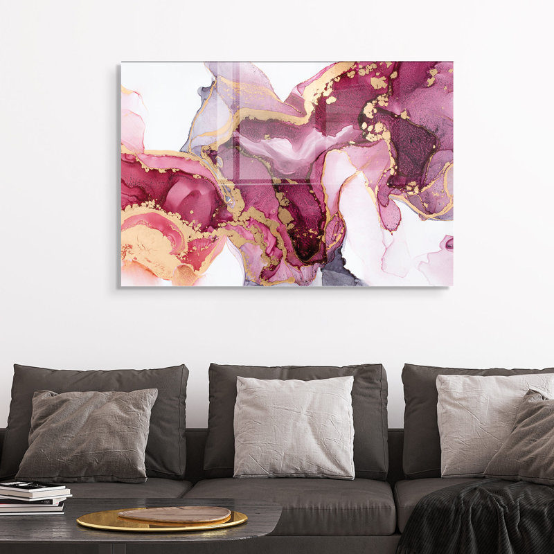 Peinture élégante en verre trempé de 11,8 po x 17,7 po | 100% verre trempé, épaisseur: 0,16 pouce | Superbe art mural pour la décoration intérieure, durable et facile à nettoyer, parfait pour les espaces de salon et de bureau