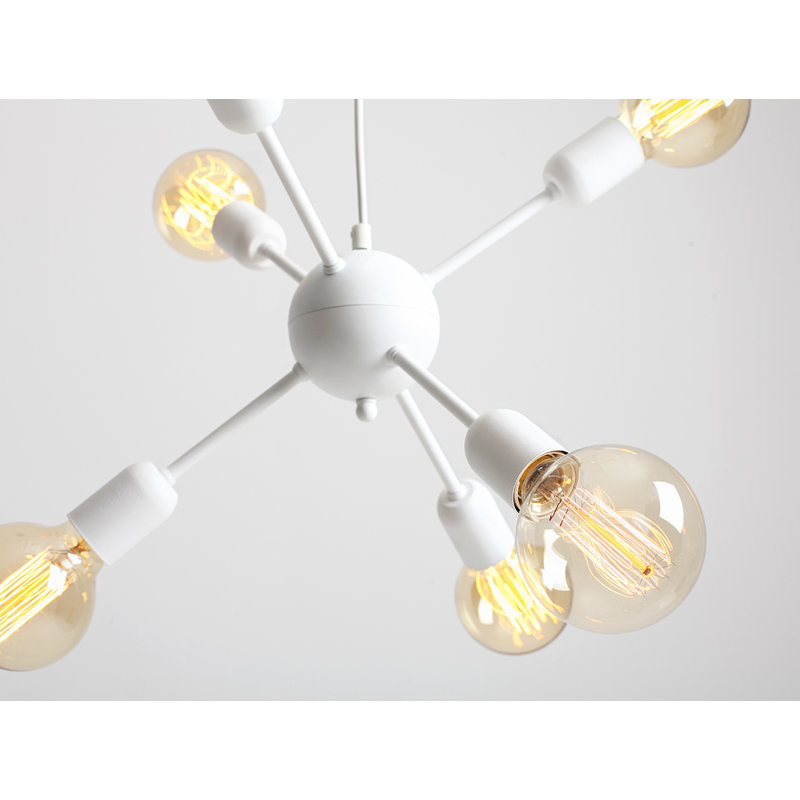 Ballywillin 6 - Light Sputnik Chandelier, White