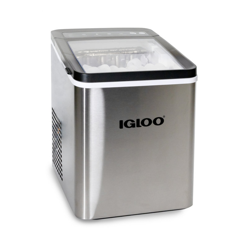 Igloo 26-pound Automatic Portable Countertop Ice Maker Machine, Stainless Steel, Stainless Steel