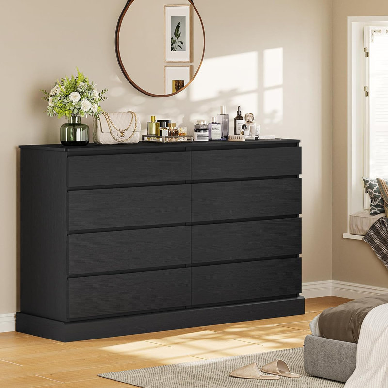 Victoir 51.6'' W 8 - Drawer Dresser, Black