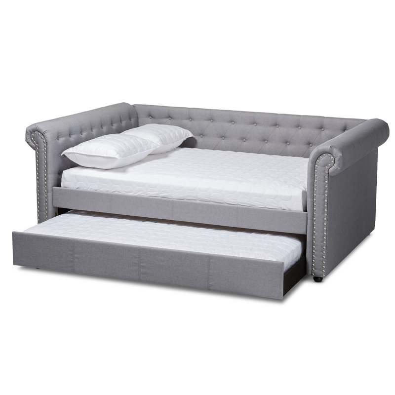 Lit de jour avec couchette Michella, Double, gris