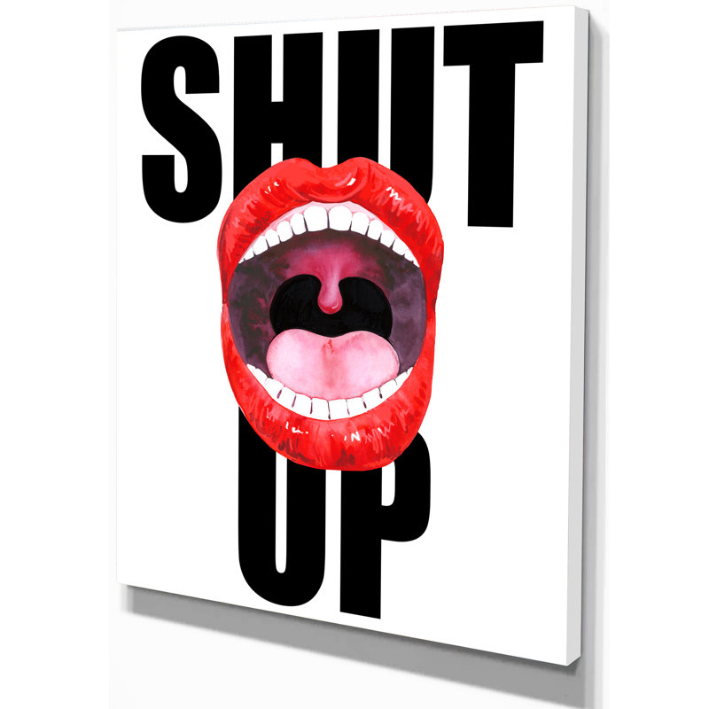 « Female Lips », art textuel sur toile, H 40 po x l 30 po x P 1,5 po