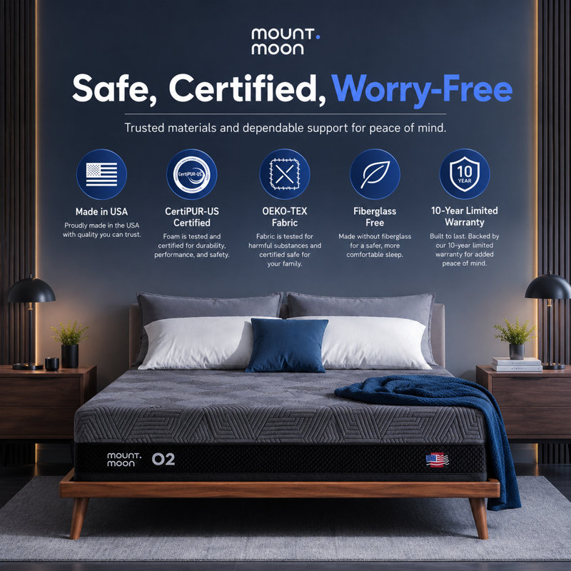 14 Inch King Size Cooling Gel Memory Foam Mattress - King Memory Foam Mattress in a Box with Extra Comfort Support, Motion Isolation, Fiberglass-Free Design CertiPUR-US Certified Mattress