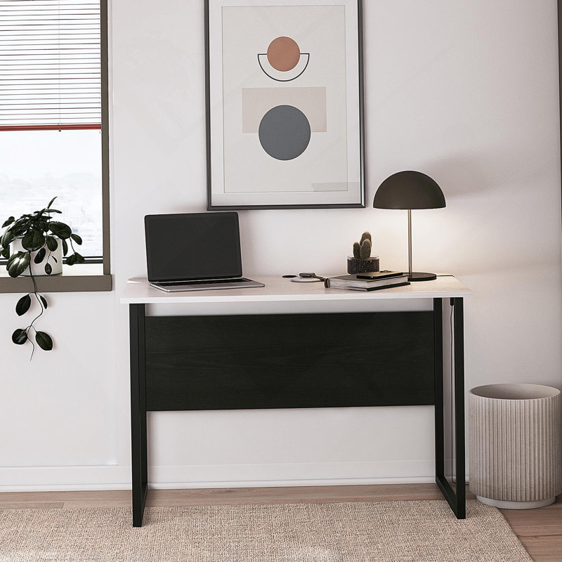 Bureau d'écriture avec pieds en métal, White