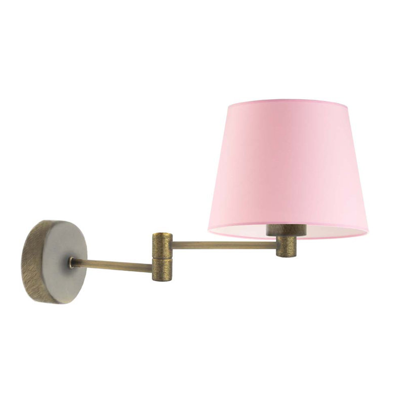 Ayannia Steel Armed Sconce, Antique (Old) Gold, Light Pink