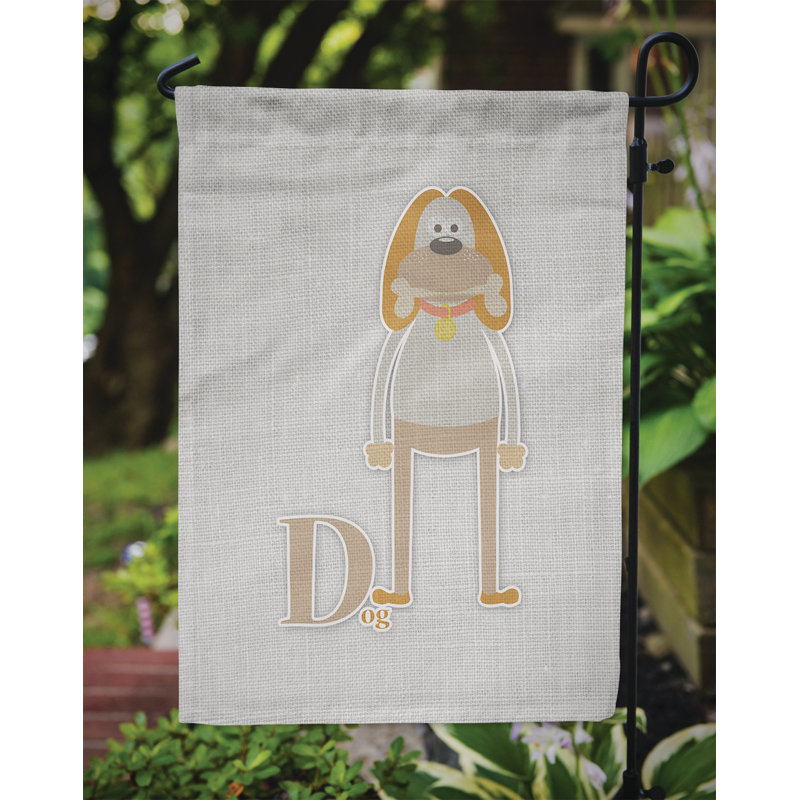 Alphabet d pour chien, 2 faces de polyester 15 x 11 po drapeau de jardin
