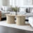 Aurel Modern 39.2" Fluted Oblong Round Base Living Room Coffee Table-1405565780