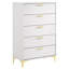 Commode rectangulaire blanche à 5 tiroirs Karena