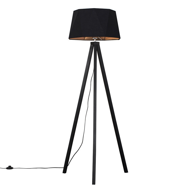 Mejias 150cm Tripod Floor Lamp, Black, No, Black