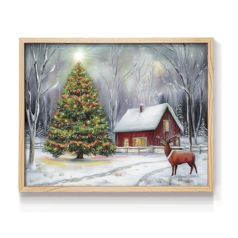 Chirstmas Art-CCXXVIII -Framed Print - Restickable, 8" H x 10" W, Natural
