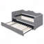 Lit de jour, lit de jour rembourré en vichy équipé d'un cadre de lit gigogne escamotable et d'une poche de rangement latérale, canapé-lit multifonctionnel en bois massif pour chambre d'enfant et chambre d'amis-939218194
