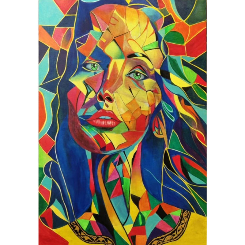 Plusieurs couleurs de visage | Acrylique sur toile | Par Inderjeet