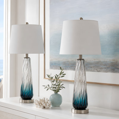 Lampe de table en verre Aislin avec interrupteur à 3 voies (ensemble de 2)