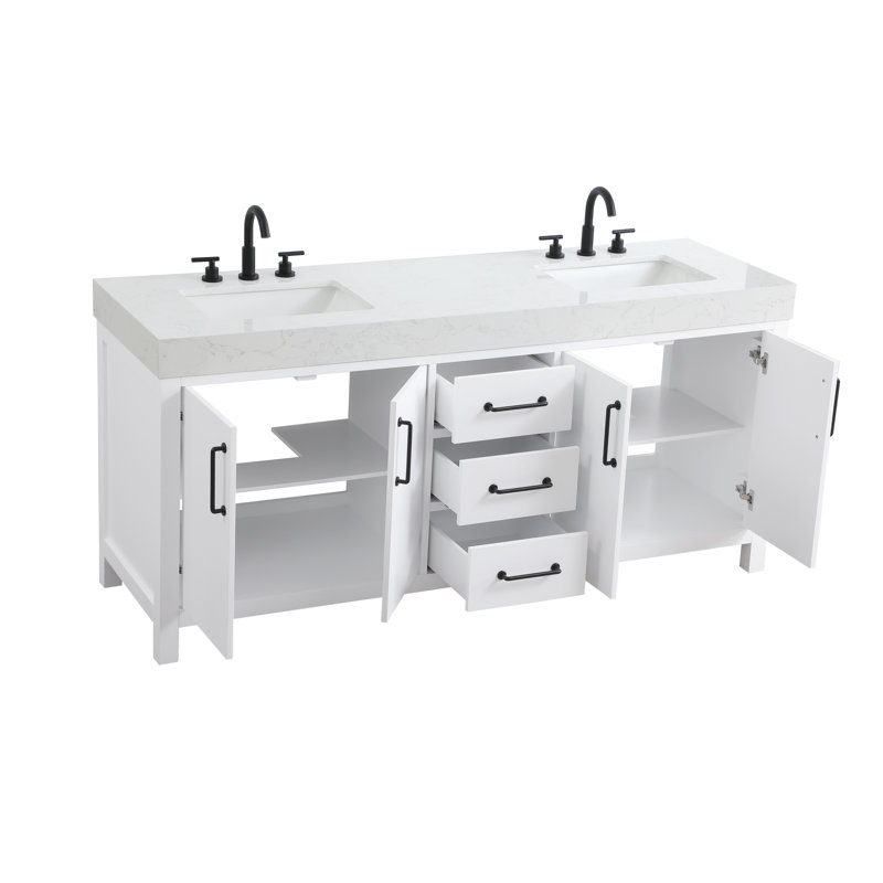 Meuble-lavabo double 72 po_Traditional_VF60672, Blanc