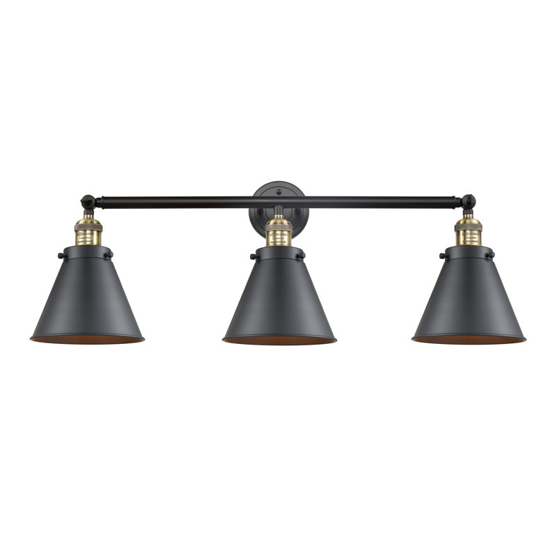 Rouvin 3 - Light Dimmable Vanity Light, Black/Antique Brass