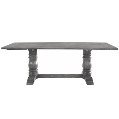 Table rectangulaire à tréteaux avec piédestal double tourné
