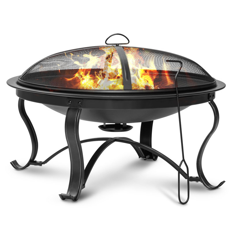 Foyer d'extérieur au feu de bois en acier H 19 po x l 30 po Katherline