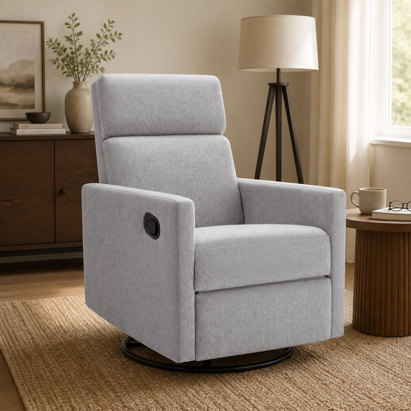 Glider Swivel Recliner Chair, Gray