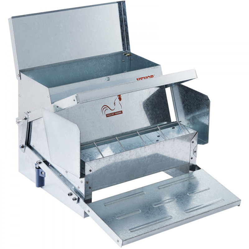Mangeoire automatique pour poulets, capacité de 25 lb, alimentant 10 poulets jusqu'à 11 jours, mangeoire à volaille en acier galvanisé