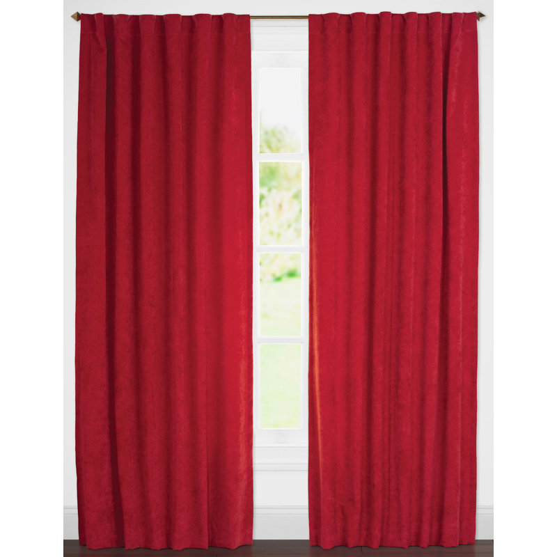 Padma Semi Sheer Curtain Single Panel, Berry