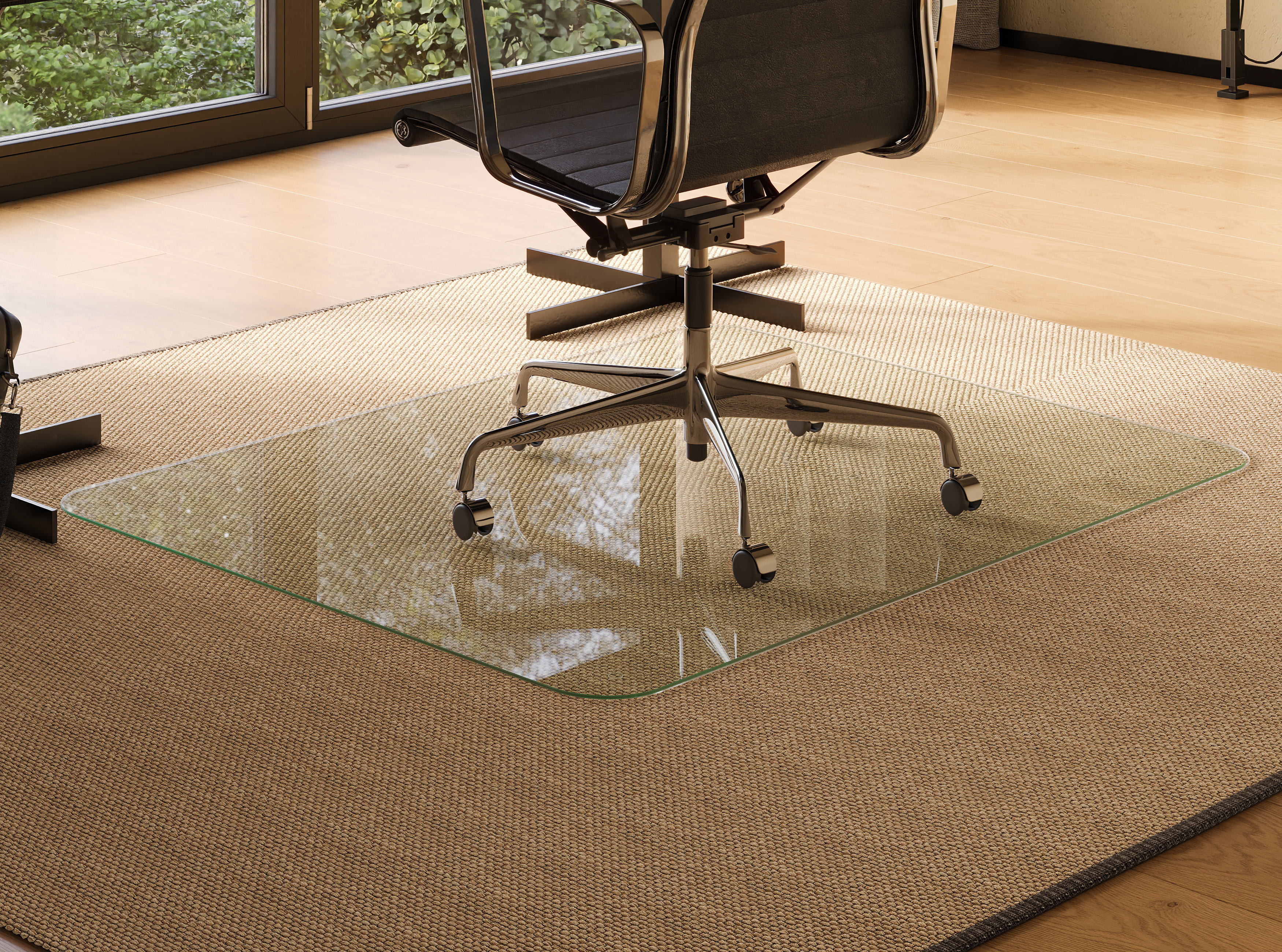 Shutter Mat Kentwood Manufacturing Tempered Glass Chair Mat for Hardwood Floor or ...