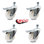 4 Inch Nylon Swivel 10mm Threaded Stem Caster Set with Total Lock Brake SCC