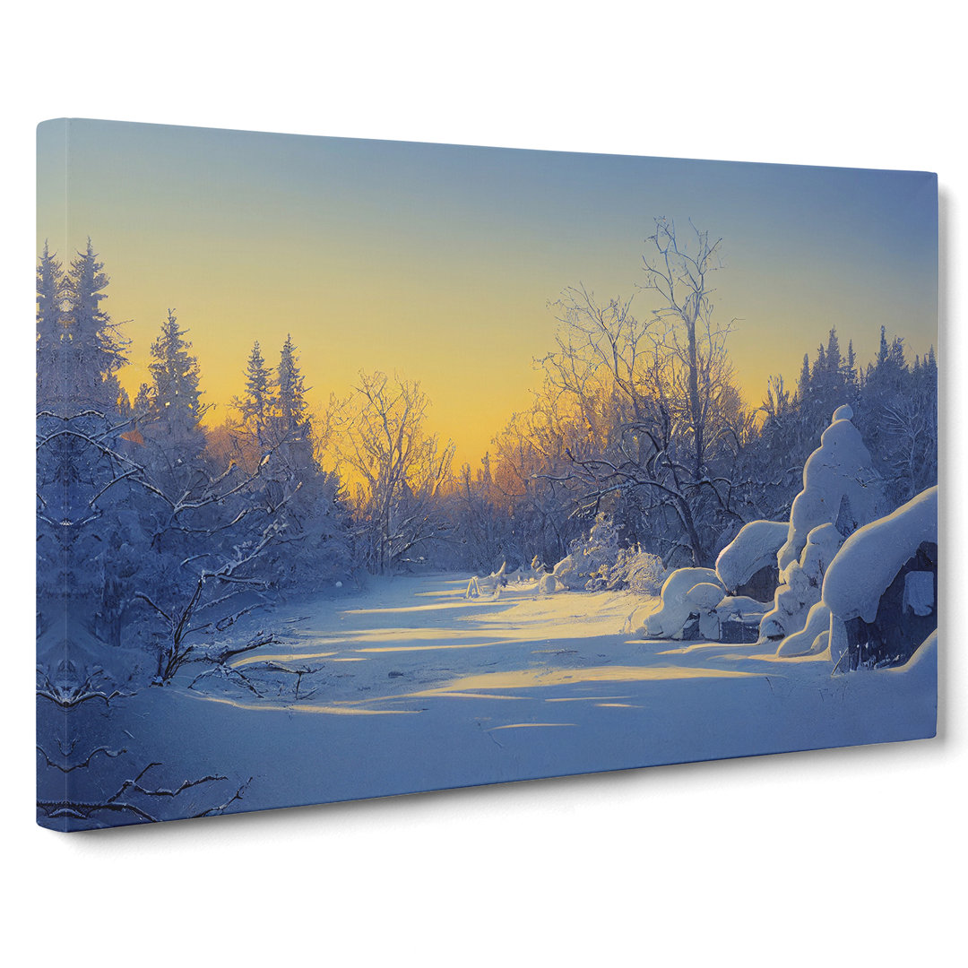 Winter Forest Landscape Vol.2 - Grafik auf Leinwand