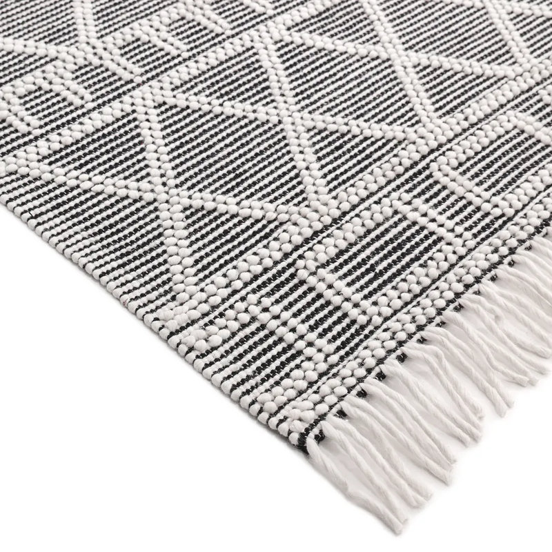Alberta Geometric Area Rug in Gray/White, Rectangle 8' x 10'