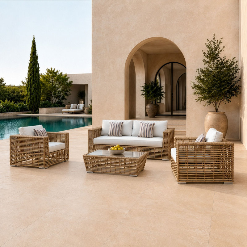 Gemma 76.8'' Wide Patio Sofa with Cushions