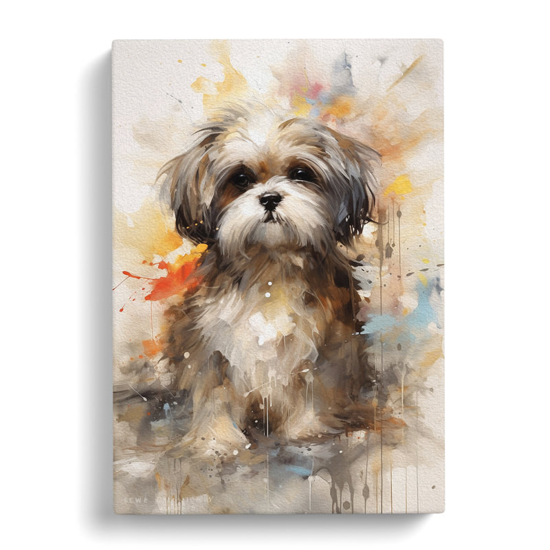 Shih Tzu Gestural - Wrapped Canvas, 76cm H x 50cm W x 3cm D